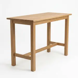 Meja Bar Kayu Solid Rangka H-Stretcher