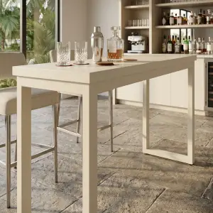 Meja Bar Minimalis Kaki Loop Finishing Natural White [3]