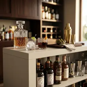 Meja Bar Open Shelf Dua Susun Minimalis [4]