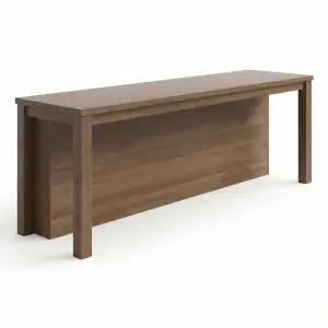 Meja Bar Panel Kayu Finishing Walnut