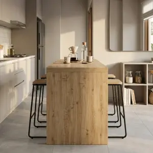 Meja Bar Panel Kayu Motif Oak Natural [3]