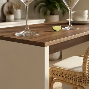 Meja Bar Panel Kayu Walnut Top [2]