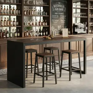 Meja Bar Tinggi Kayu Besi Industrial [2]