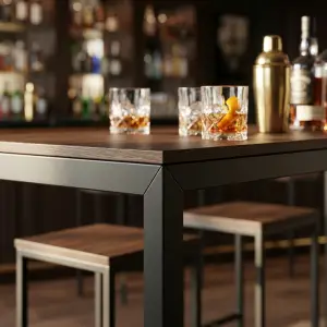 Meja Bar Tinggi Kayu Besi Industrial [3]