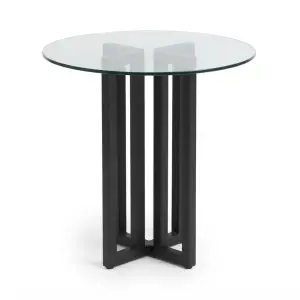Meja Cafe Bulat Top Kaca Kaki Cluster Besi [5]