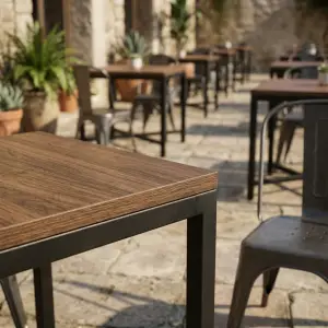 Meja Cafe Industrial Top Kayu Rangka Besi [5]