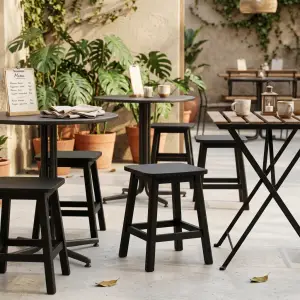 Meja Cafe Kayu Besi Industrial Kaki Kotak [2]