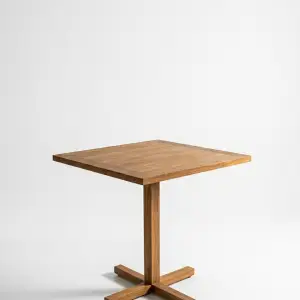 Meja Cafe Kayu Solid Kaki Silang [1]