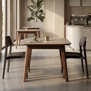 Meja Cafe Kayu Solid Top HPL Sudut Rounded [3]