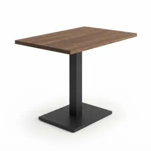 Meja Cafe Kayu Top Kaki Besi Single Pedestal [5]