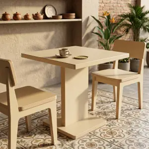 Meja Cafe Plywood Single Pedestal [2]