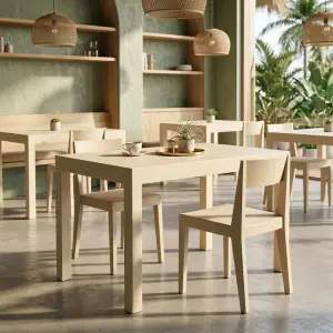 Meja Dining Minimalis Finishing Doff untuk Cafe dan Restoran [2]