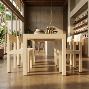 Meja Dining Minimalis Finishing Doff untuk Cafe dan Restoran [5]