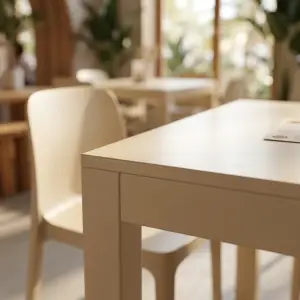 Meja Dining Minimalis Finishing Doff untuk Cafe dan Restoran [6]