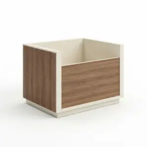 Meja Display Island Open Top Kombinasi Kayu dan HPL [6]
