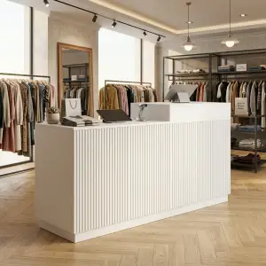 Meja Kasir Fluted Panel Minimalis [2]