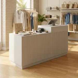 Meja Kasir Fluted Panel Minimalis [3]