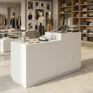 Meja Kasir Fluted Panel Minimalis [4]