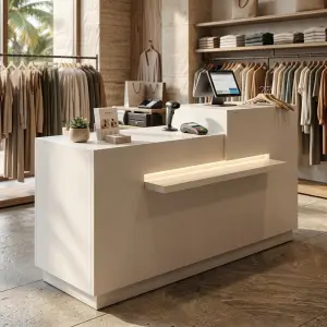 Meja Kasir Fluted Panel Minimalis [2]