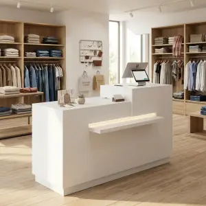 Meja Kasir Fluted Panel Minimalis [4]