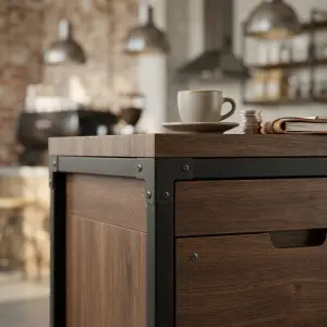 Meja Kasir Industrial Kayu Walnut Rangka Besi [3]