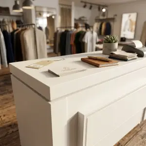 Meja Kasir Minimalis dengan Laci dan Kaki Adjustable [2]