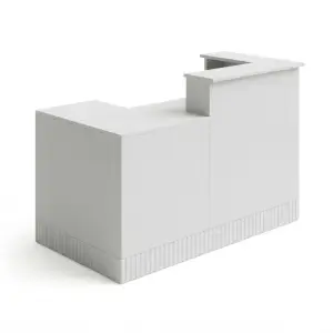Meja Kasir Minimalis Fluted Base L-Shape [5]