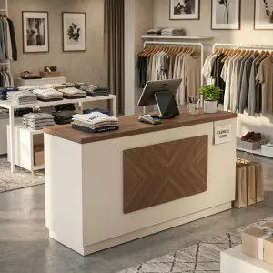 Meja Kasir Minimalis Panel Motif Chevron [3]