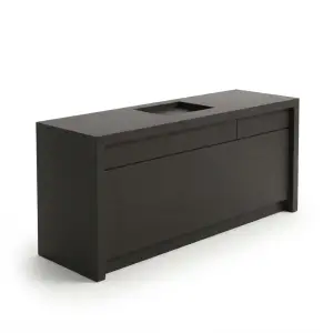 Meja Kasir Minimalis Woodgrain dengan Slot Perangkat Tanam [5]