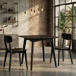 Meja Makan Cafe Kayu Skandinavia Kaki Miring [2]