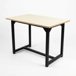 Meja Makan Cafe Rangka Besi Plywood