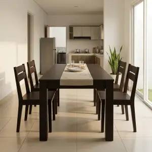 Meja Makan Kayu Solid Finishing Wenge [2]