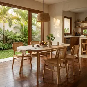 Meja Makan Oval Kayu Solid Scandinavian [2]