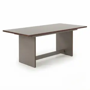 Meja Makan Panel Leg Taupe Modern