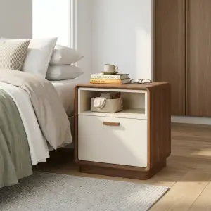 Nakas Kayu Walnut Open Shelf 1 Laci [3]