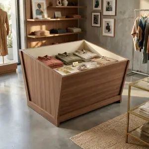 Nesting Display Table Kayu Walnut untuk Toko Pakaian [4]