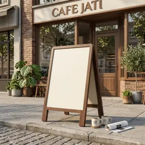 Papan A-Frame Kayu untuk Cafe dan Restoran