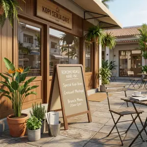Papan A-Frame Kayu untuk Cafe dan Restoran [3]