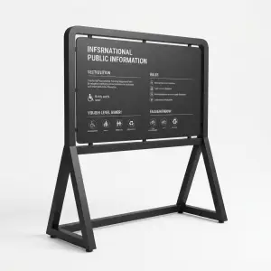 Papan Informasi Berdiri A-Frame Besi Finishing Powder Coat