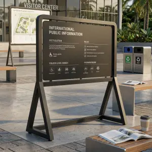 Papan Informasi Berdiri A-Frame Besi Finishing Powder Coat [2]