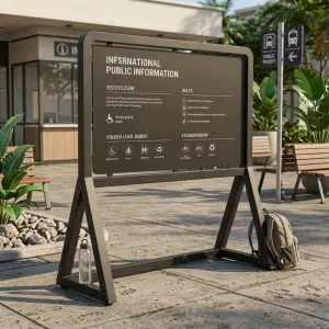 Papan Informasi Berdiri A-Frame Besi Finishing Powder Coat [5]