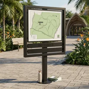 Papan Informasi Besi Tiang Tunggal dengan Frame Monitor [3]