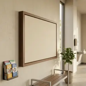Papan Informasi Dinding Bingkai Kayu