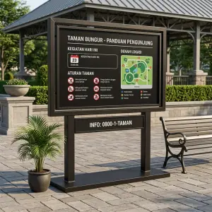Papan Informasi Standing Besi Finishing Powder Coat [5]