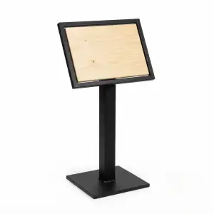 Papan Informasi Standing Besi Kayu Industrial