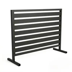 Partisi Besi Slat Horizontal Freestanding
