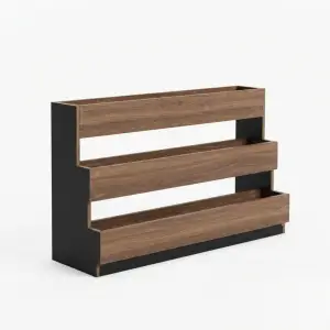 Planter Box 3 Tier Kayu & Besi untuk Restoran dan Perkantoran