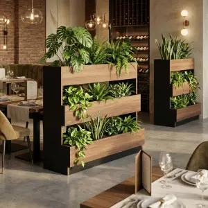 Planter Box 3 Tier Kayu & Besi untuk Restoran dan Perkantoran [2]