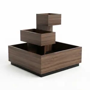 Planter Box Bertingkat Tiga Finishing Walnut