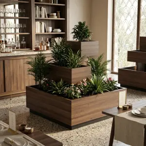 Planter Box Bertingkat Tiga Finishing Walnut [4]